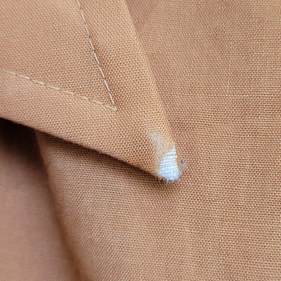 Vintage 90s MOD Button Shirt Large 22x30 Apricot Orange - Picture 4 of 11